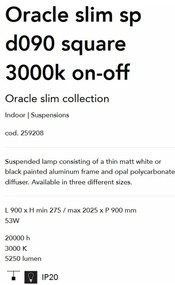 Lustra LED design modern geometric ORACLE SLIM SP D090 SQUARE 3000K ON-OFF BK
