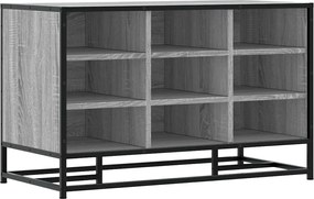 vidaXL Bancă pentru pantofi, gri Sonoma,lemn prelucrat și metal