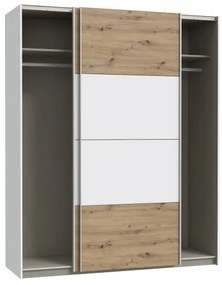 Dulap pentru haine KARO 170 x 210 cm, alb/stejar Artisan