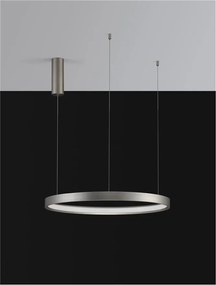 Lustra LED suspendata design modern circular PERRINE D-60cm argintie