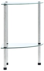 vidaXL Raft cu 2 niveluri, transparent, 30x30x47 cm, sticlă securizată