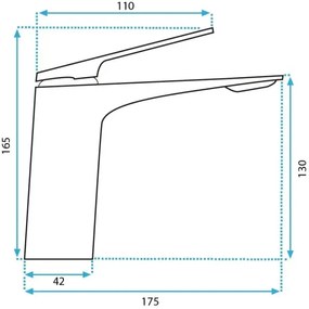 REA-B1117 - Baterie pentru lavoar AVALON 16,5 cm, neagră