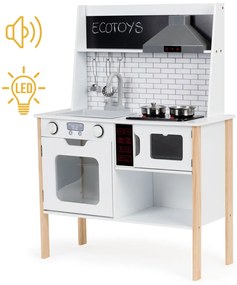 Bucătărie pentru copii din lemn cu lumini și sunete