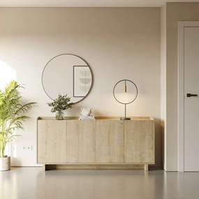 Comodă în culoare naturală cu aspect de lemn de stejar 180x80x40 cm Daira – Marckeric