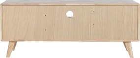 Comoda TV natur , din lemn de cauciuc si rattan „Rustic Serenity”