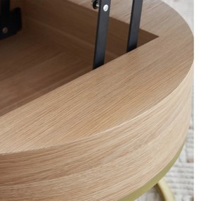 Set de Măsuțe de Cafea Suprapozabile Reglabile pe Înălțime cu Două Sertare, Design Elegant din MDF, 70x70x42/56,5 + 60x60x24 cm, Alb