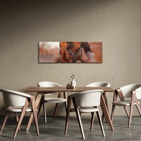 Tablou - Marele elefant african (cu ceas) (90x30 cm)