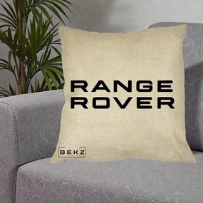 Perna Personalizata cu emblema Range Rover, 40x40 cm, Crem, Husa Detasabila, Perna Inclusa, BEKZ®