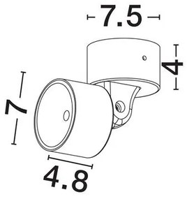 Mini Aplica tip Spot LED directionabil iluminat exterior IP65 HELMET D-7,5cm