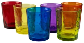 Set 6 pahare din sticla colorate de 155 ml Cesiro