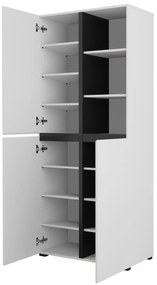 Dulap cu rafturi Crossroad H W88 (alb + negru). 1118186