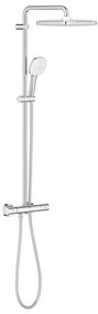 Coloana de dus Grohe Tempesta 250 Cube cu baterie termostatata crom lucios