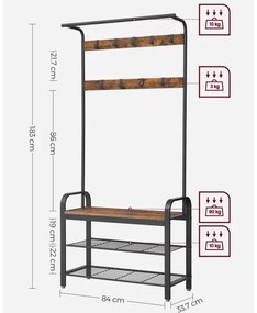Cuier de podea NAVOR maro/negru