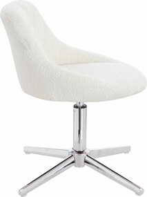 HR1054CROSS Scaun Crem Boucle cu Bază Cromata