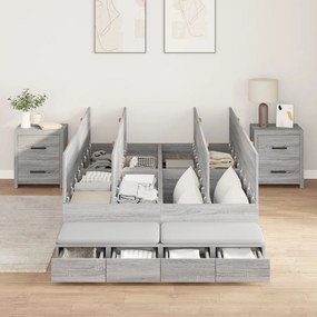 vidaXL Cadru de pat cu depozitare sonoma gri 236.5 x 120 x 31.5 cm
