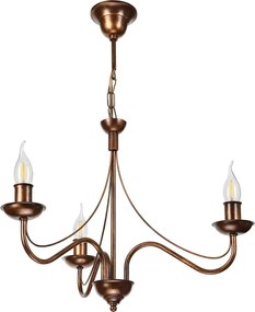Candelabru ANTON pe lanț, 3x E14/15W/230V, finisaj bronz