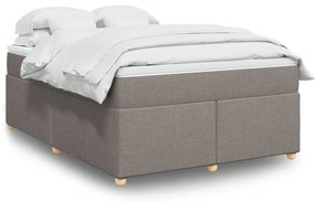 vidaXL Pat continental cu saltea gri taupe 140x200 cm material textil