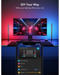 Govee - Panouri LED Smart Wi-Fi pentru gaming + Telecomandă duală Smart, alb (Wi-Fi)