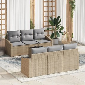 vidaXL Set de canapele pentru grădină 7 pcs Beige și gri deschis