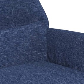 Scaun de relaxare cu taburet, albastru, material textil Albastru