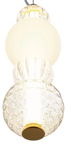 Pendul LED design modern Collar auriu, transparent, alb
