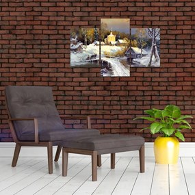 Tablou - Orășel iarna (90x60 cm)