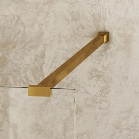 Paravan de dus fix, 100x200 cm,  sticla securizata 8 mm, profil auriu, Roth Melina 1000x2000 mm, Auriu
