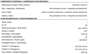 Pendul design retro realizat manual din ceramica INDUSTRIAL