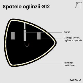 Oglindă atipică cu iluminare LED G12