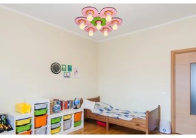 Plafonieră pentru copii LUCCA 7xE27/24W/230V roz