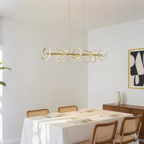 Lampă suspendată de design aurie dreptunghiulară cu 3 trepte de intensitate luminoasă - Krisscross