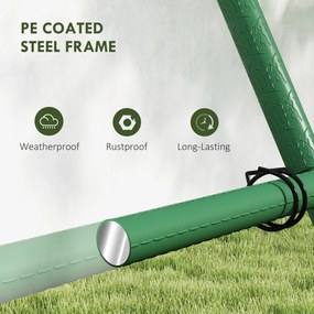 Outsunny Suport Metalic de Grădină în Forma de A cu Plasă de Susținere, 101x133x227 cm, Verde | Aosom Romania