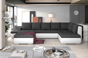 Canapea modulara, extensibila, cu spatiu pentru depozitare, 340x88x200 cm, Giovanni L02, Eltap (Culoare: Gri pepit / Alb)