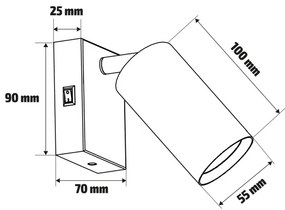 Brilagi - Spot LED de perete reglabil SELE 1xGU10/6,5W/230V negru/auriu