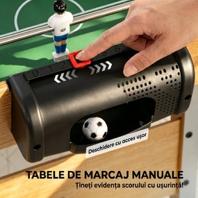 SPORTNOW Fotbal de Masă, 89 cm, Set Joc, Marcatori Manuali, Stejar Galben | Aosom Romania