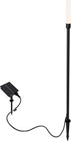 Lampă de podea pentru exterior neagră cu LED reîncărcabil și solar - Barry