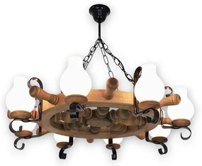 Lustră pe lanț Brilagi TIMONA 8xE14/40W/230V fag