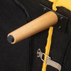 HOMCOM Canapea extensibilă 2 locuri modernă 173x75x73 cm Canapea pliabilă tapițată cu material sintetic cu aspect de in, spătar reglabil în 3 trepte și cotiere detașabile pentru living/birou Galben | Aosom Romania