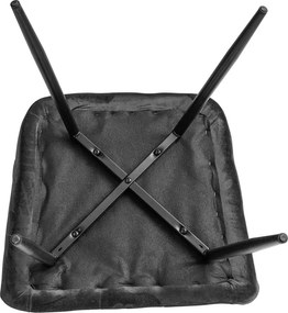 Fotoliu de masa gri MARLEN VELVET cu picioare negre