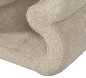 Taburet bej cu tapițerie din țesătură bouclé – Ixia