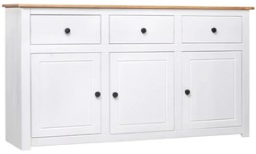 Servanta, alb, 135 x 40 x 80 cm, lemn masiv de pin, gama Panama 1, Alb