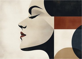 Tablou pe sticlă - Femeie din profil (70x50 cm)