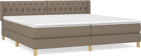 vidaXL Pat box spring cu saltea, gri taupe, 200x200 cm, textil