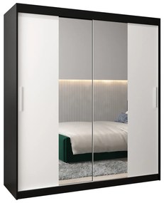 Dulap de haine 180 cm Toki 1 (negru mat + alb mat). 1064919