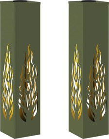 vidaXL Lumină LED Solară pentru Alei 2 pcs Verde măsliniu