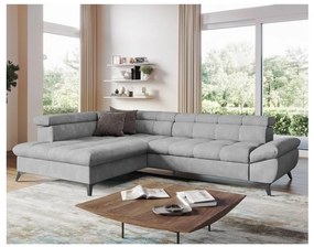 Canapea colțar extensibilă în L MARANO stânga, gri