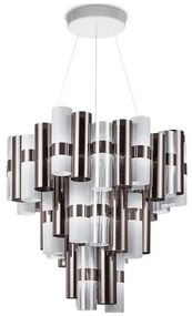 Lustra LED moderna design Art Deco realizata manual LA LOLLO XL PEWTER
