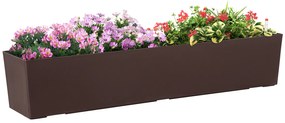 Jardiniera de Balcon Outsunny cu Carlig pentru Balustrada Reglabila, Indicator Nivel Apa si Disc cu Auto-Irigare, 99x18x19cm