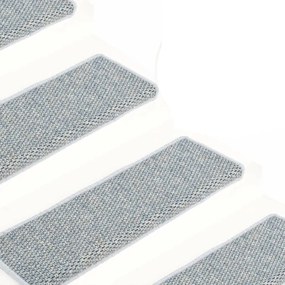 Covorase scari autoadezive, 15 buc. albastru 65x25 cm, sisal 15, Albastru, 65 x 25 cm