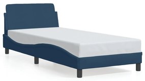 373071 vidaXL Cadru de pat cu tăblie, albastru, 80x200 cm, textil